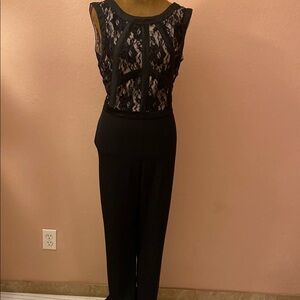 BEIGE BY ECI .Elegant Black Lace Jumpsuit